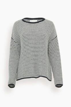 Felicity Sweater In Ink/Cream Stripe