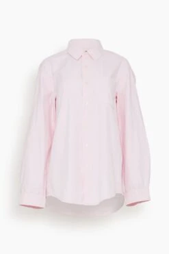 R13 Long Sleeve Seamless Button-Up Shirt In Light Pink