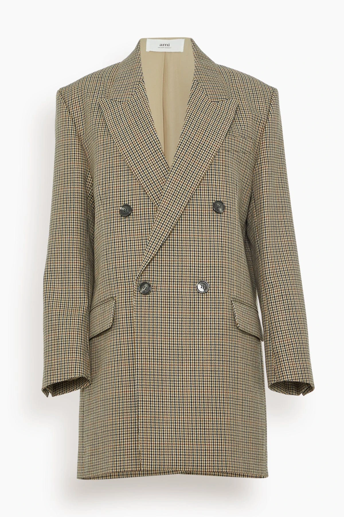 Double Breasted Oversized Jacket In Champagne/Black 3 Double Breasted Oversized Jacket In Champagne/Black