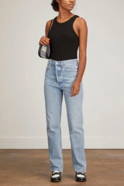 Front Page -All Seasons Style agolde bailey tank top in black 1