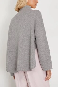 ALLUDE Mock Sweater In Heather Melange -All Seasons Style allude MockSweaterinHeatherMelange 3
