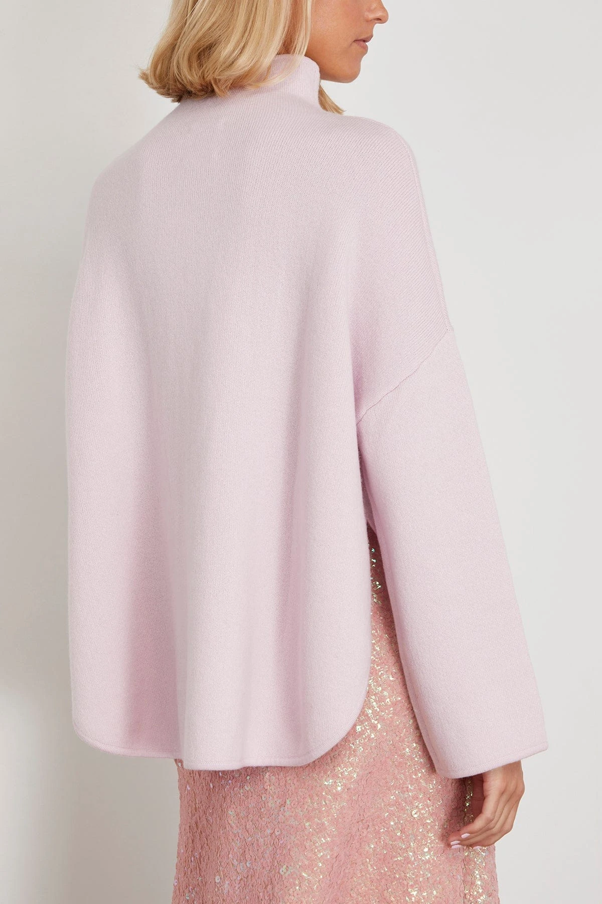 ALLUDE Mock Sweater In Soft Rose 6 ALLUDE Mock Sweater In Soft Rose - Image 4