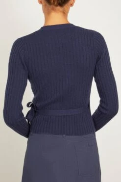ALLUDE Wrap Cardigan In Navy -All Seasons Style allude WrapCardiganinNavy 3