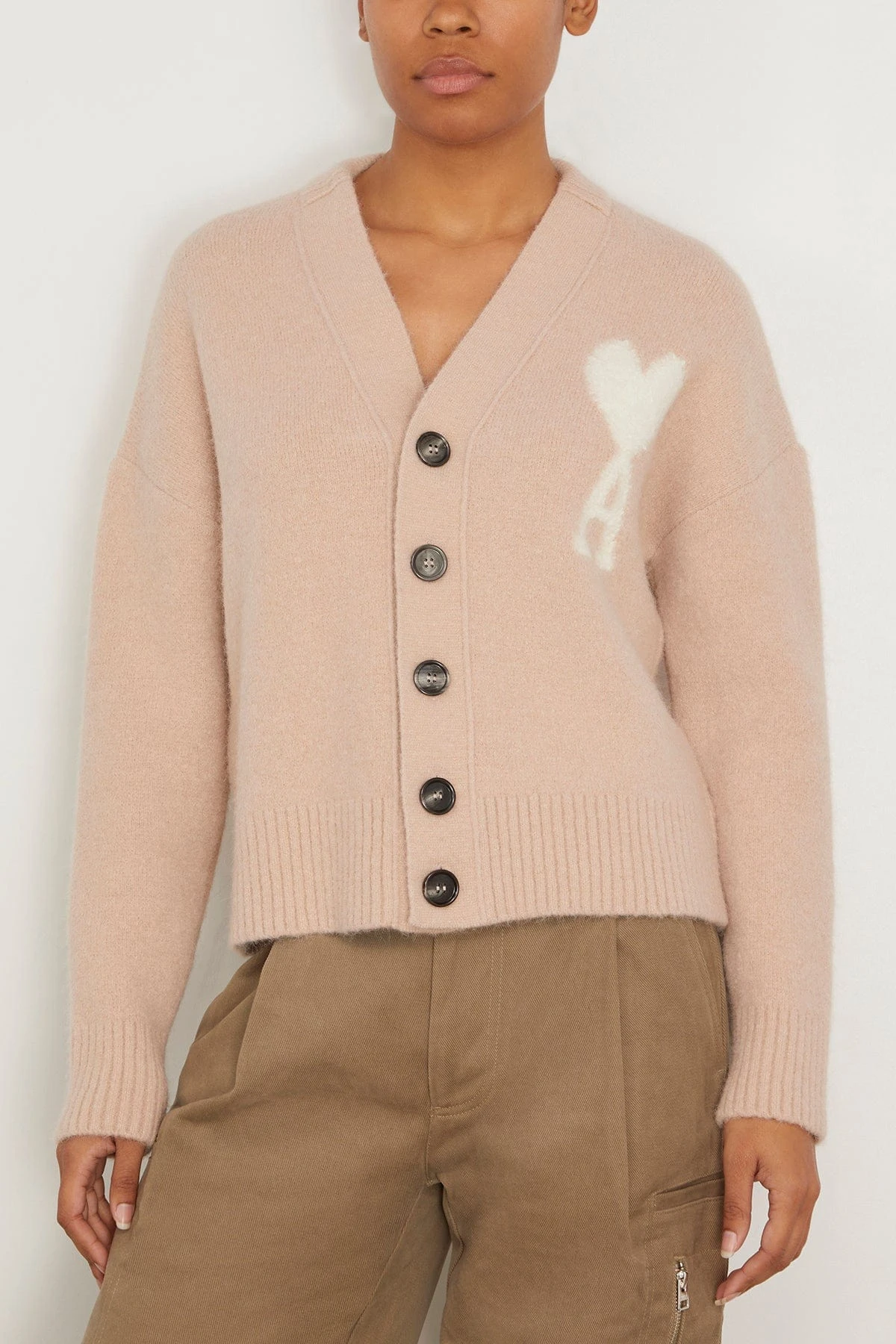 Off White ADC Cardigan In Powder Pink/Ivory 5 Off White ADC Cardigan In Powder Pink/Ivory - Image 3