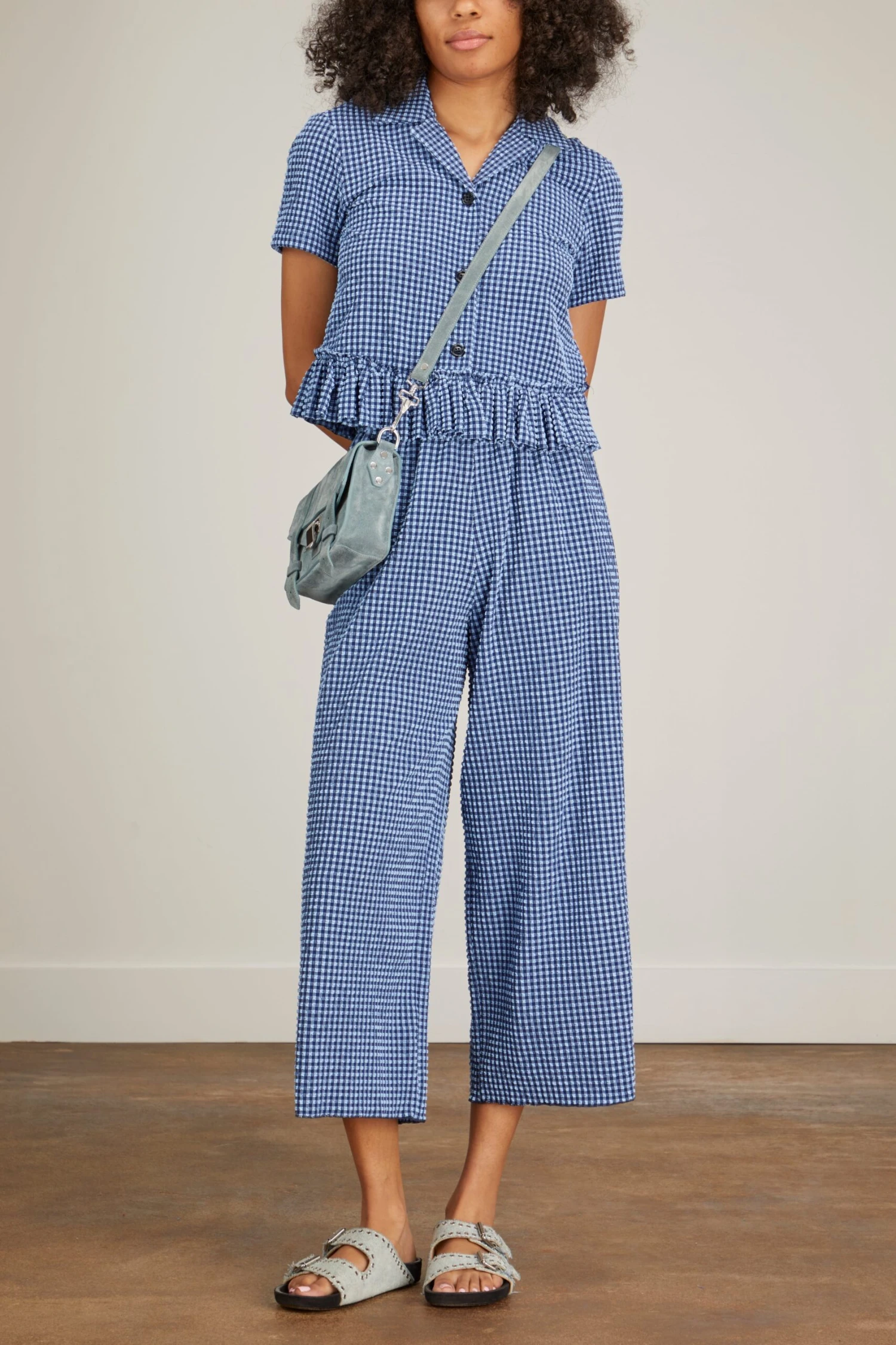 Easy Pant In Light Blue And Navy Checks 4 Easy Pant In Light Blue And Navy Checks - Image 2