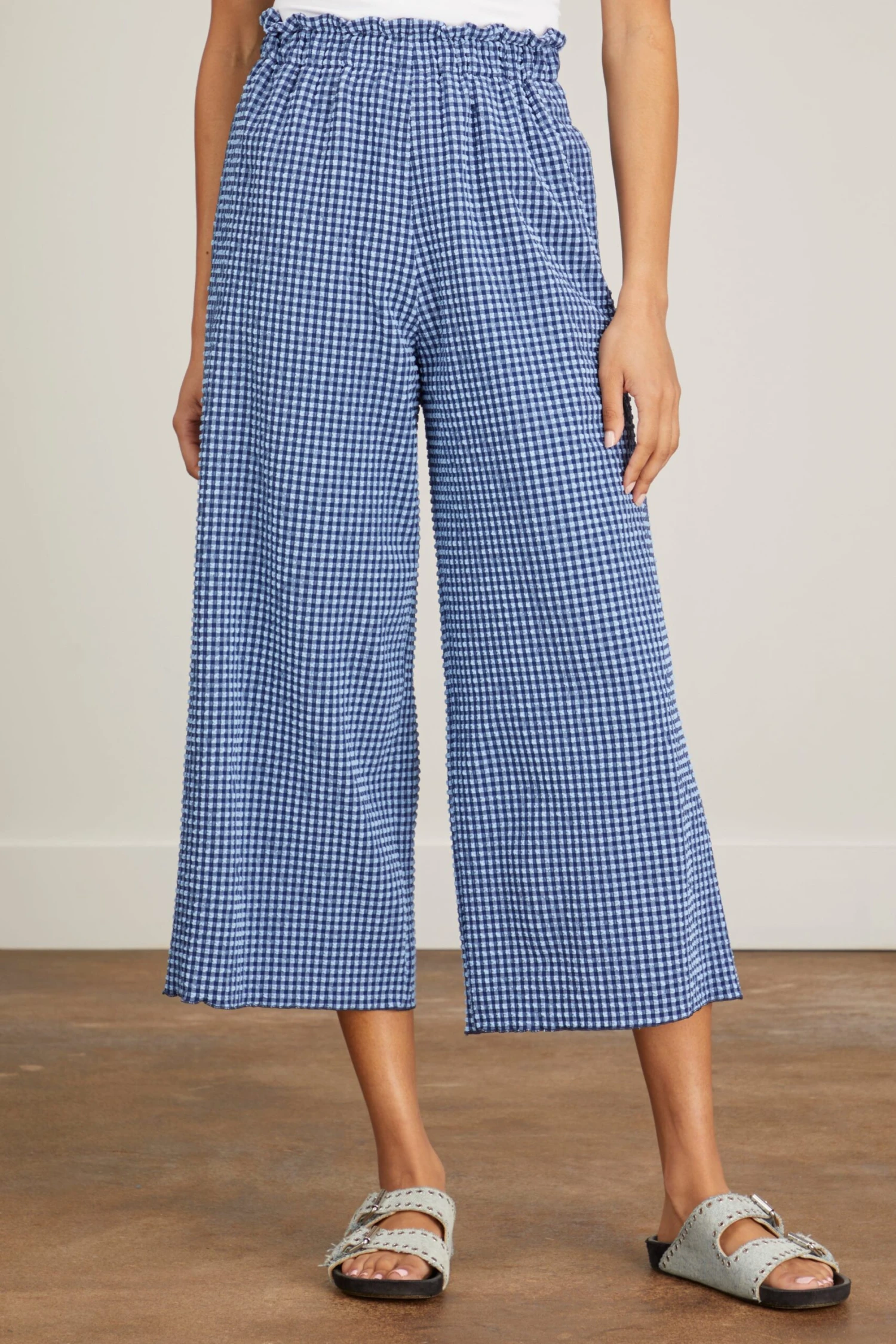 Easy Pant In Light Blue And Navy Checks 5 Easy Pant In Light Blue And Navy Checks - Image 3