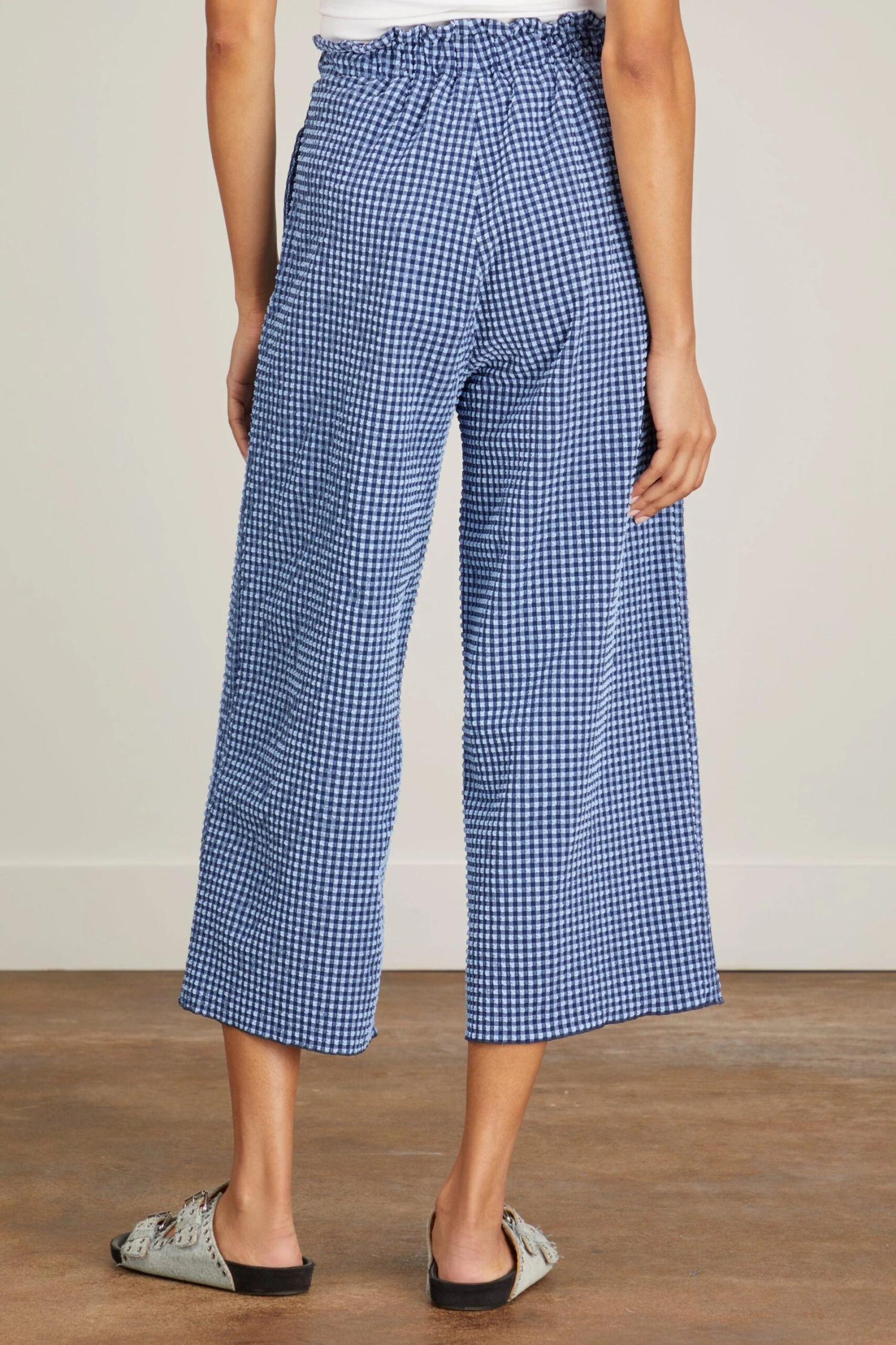 Easy Pant In Light Blue And Navy Checks 6 Easy Pant In Light Blue And Navy Checks - Image 4