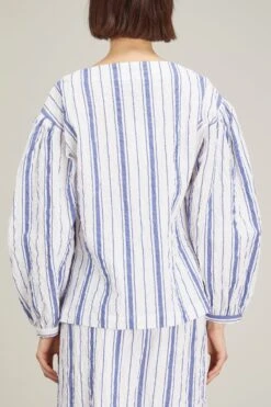 Caftan Shirt In White With Navy Stripes 10 Caftan Shirt In White With Navy Stripes -All Seasons Style avn caftan shirt in white with navy stripes 3