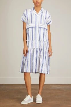 New College Dress In White With Navy Stripes 9 New College Dress In White With Navy Stripes -All Seasons Style avn new college dress in white with navy stripes 2
