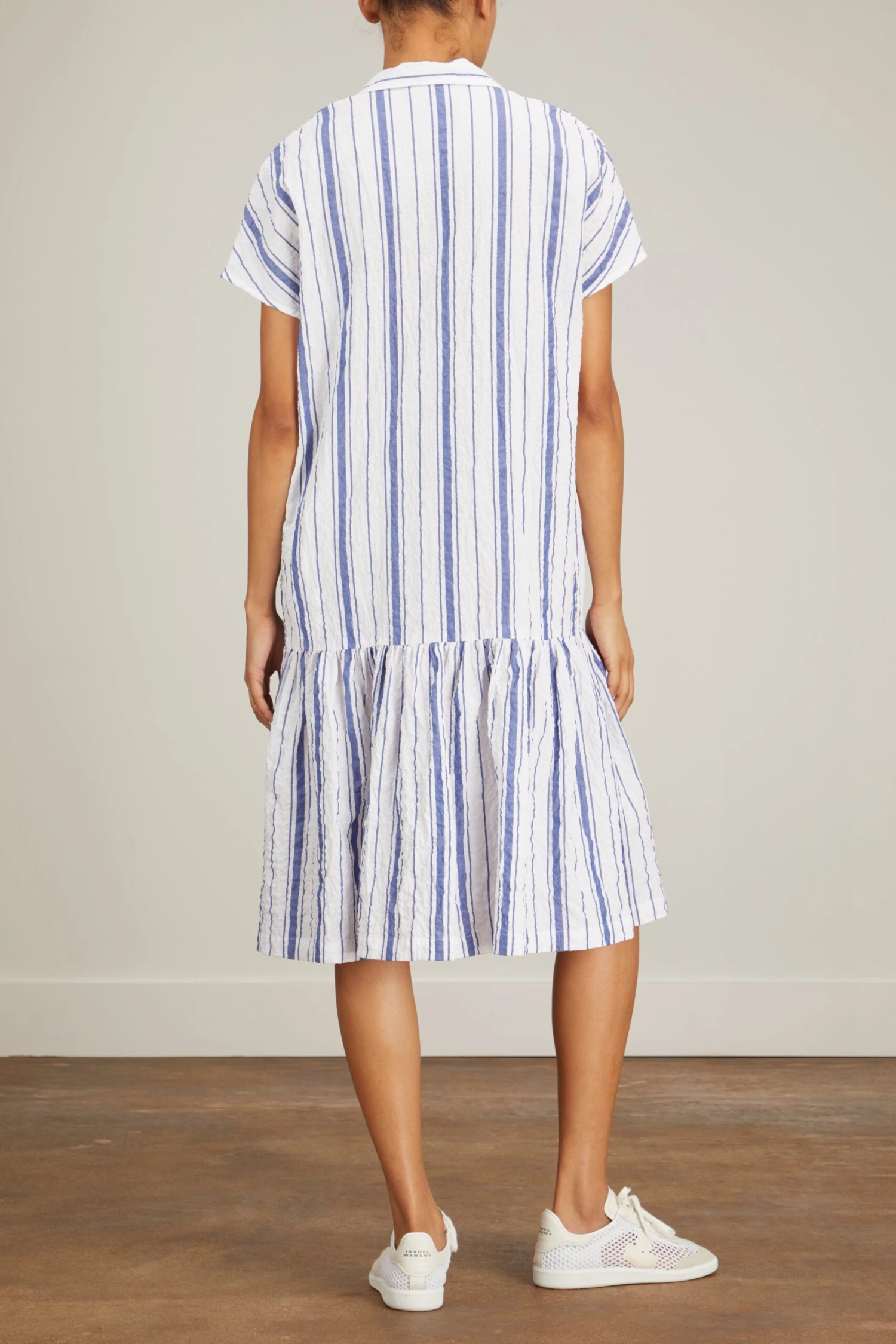 New College Dress In White With Navy Stripes 6 New College Dress In White With Navy Stripes - Image 4