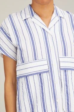 New College Dress In White With Navy Stripes 11 New College Dress In White With Navy Stripes -All Seasons Style avn new college dress in white with navy stripes 4