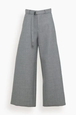Sacai Chalk Stripe Bonding Pants In Gray
