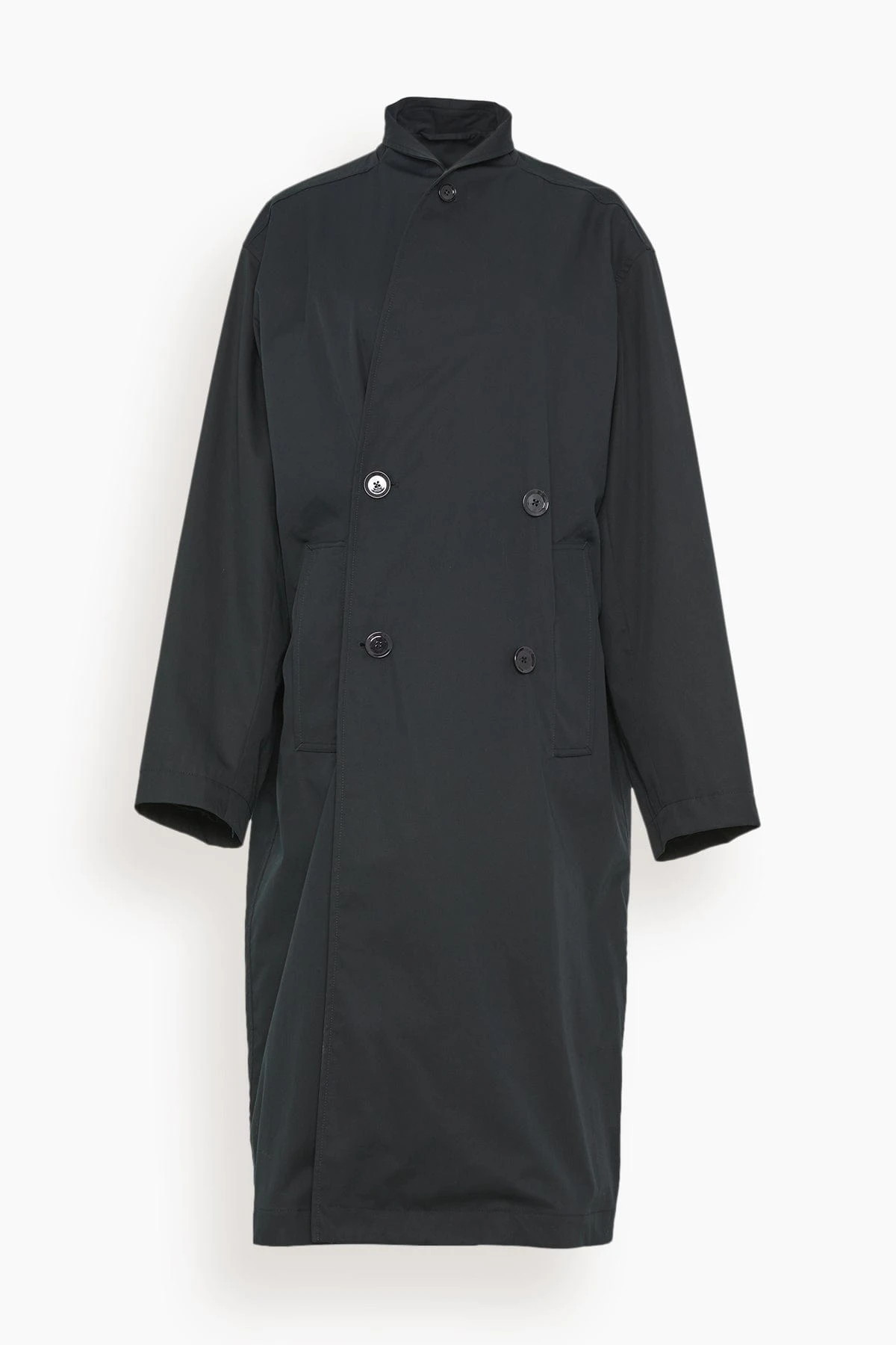Lemaire Wrap Collar Trench In Jet Black 3 Lemaire Wrap Collar Trench In Jet Black