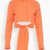 Slim Shirt In Orange 2 Slim Shirt In Orange -All Seasons Style c7cadeda42c4b5dd39ffb10f0cffcaf5