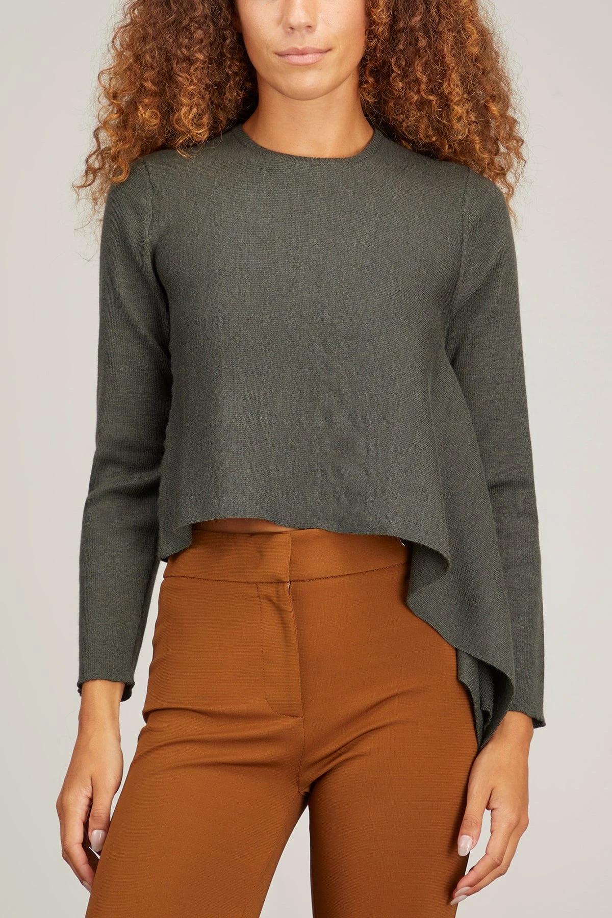 Heloise Crew Neck Sweater In Army 5 Heloise Crew Neck Sweater In Army - Image 3