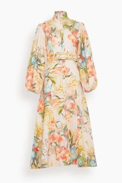 Nellie Midi Dress In Opulent Print In Blush