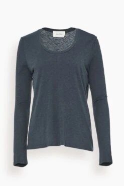 American Vintage Jacksonville Long Sleeve Shirt In Navy