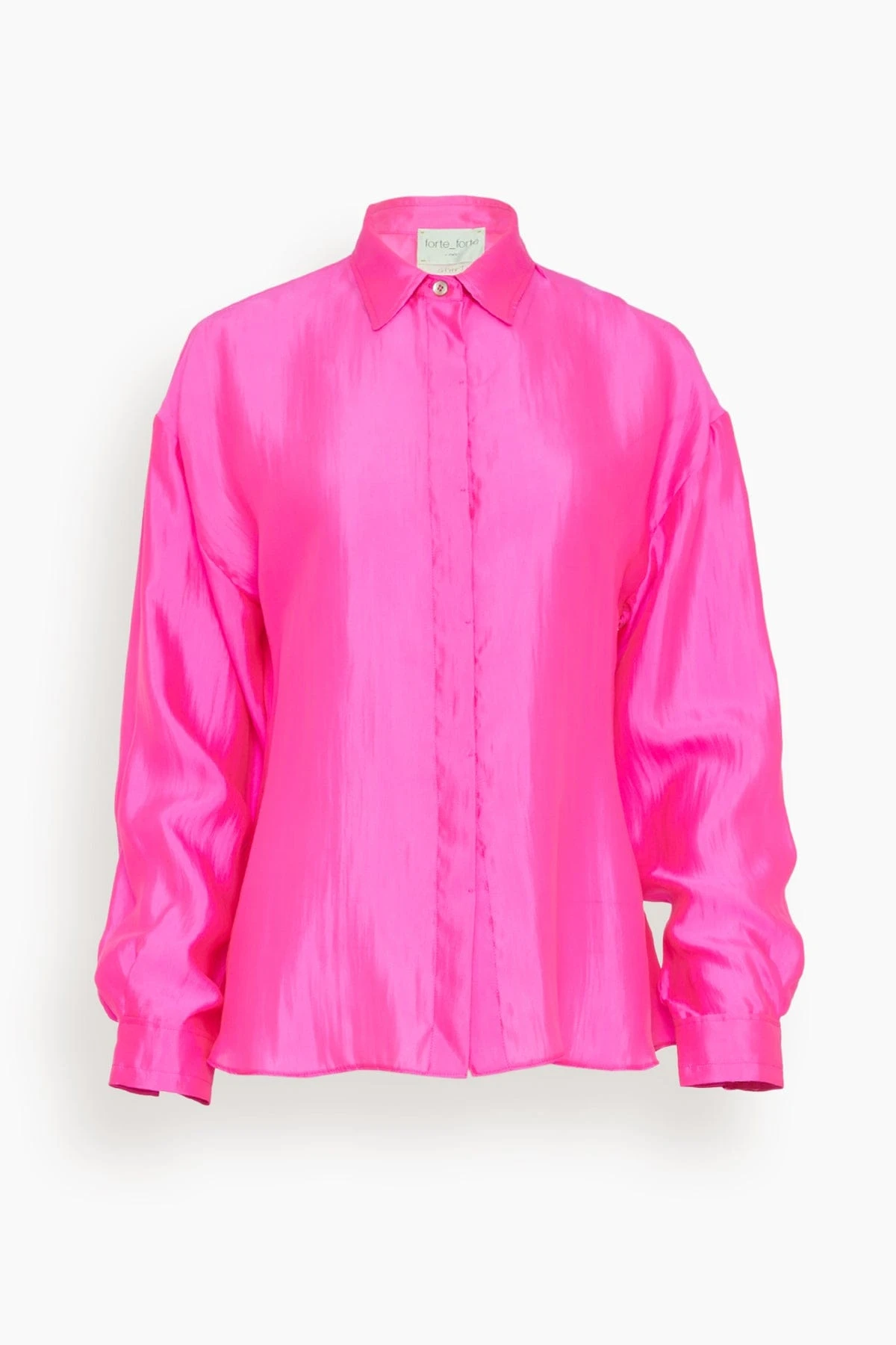 FORTE_FORTE Contemporary Habotai Boyfriend Shirt In Magenta 3 FORTE_FORTE Contemporary Habotai Boyfriend Shirt In Magenta