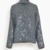 DOROTHEE SCHUMACHER Sequin Statement Pullover In True Grey -All Seasons Style d1117fbb95a0038a3f51a43d192086ae