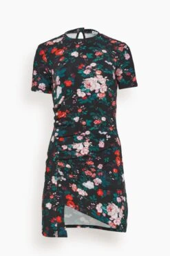 Paco Rabanne Robe Short Dress In Black Rose Gard