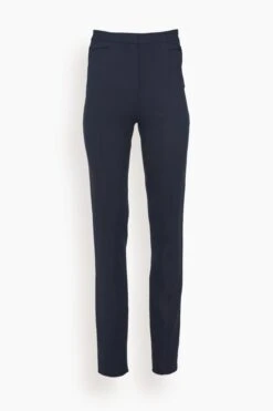 Toteme Slim Crepe Suit Trousers In Navy