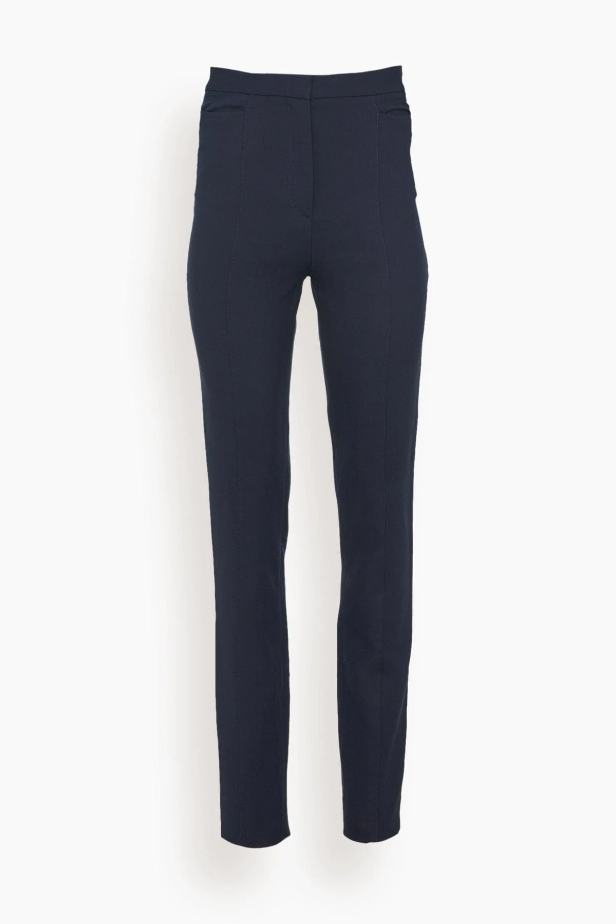 Toteme Slim Crepe Suit Trousers In Navy 3 Toteme Slim Crepe Suit Trousers In Navy