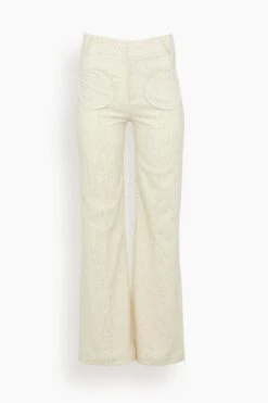 Yoshi Pant In Ecru Fleck