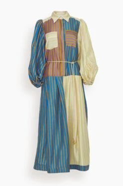 Diaz Stripe Shirtdress In Multi