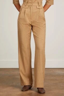 Charlotte Stripe Pants In Warm Sand -All Seasons Style destree charlotte stripe pants in warm sand 2