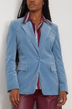 DOROTHEE SCHUMACHER Elegance Softness Jacket In Shaded Blue -All Seasons Style dorothee EleganceSoftnessJacketinShadedBlue 2