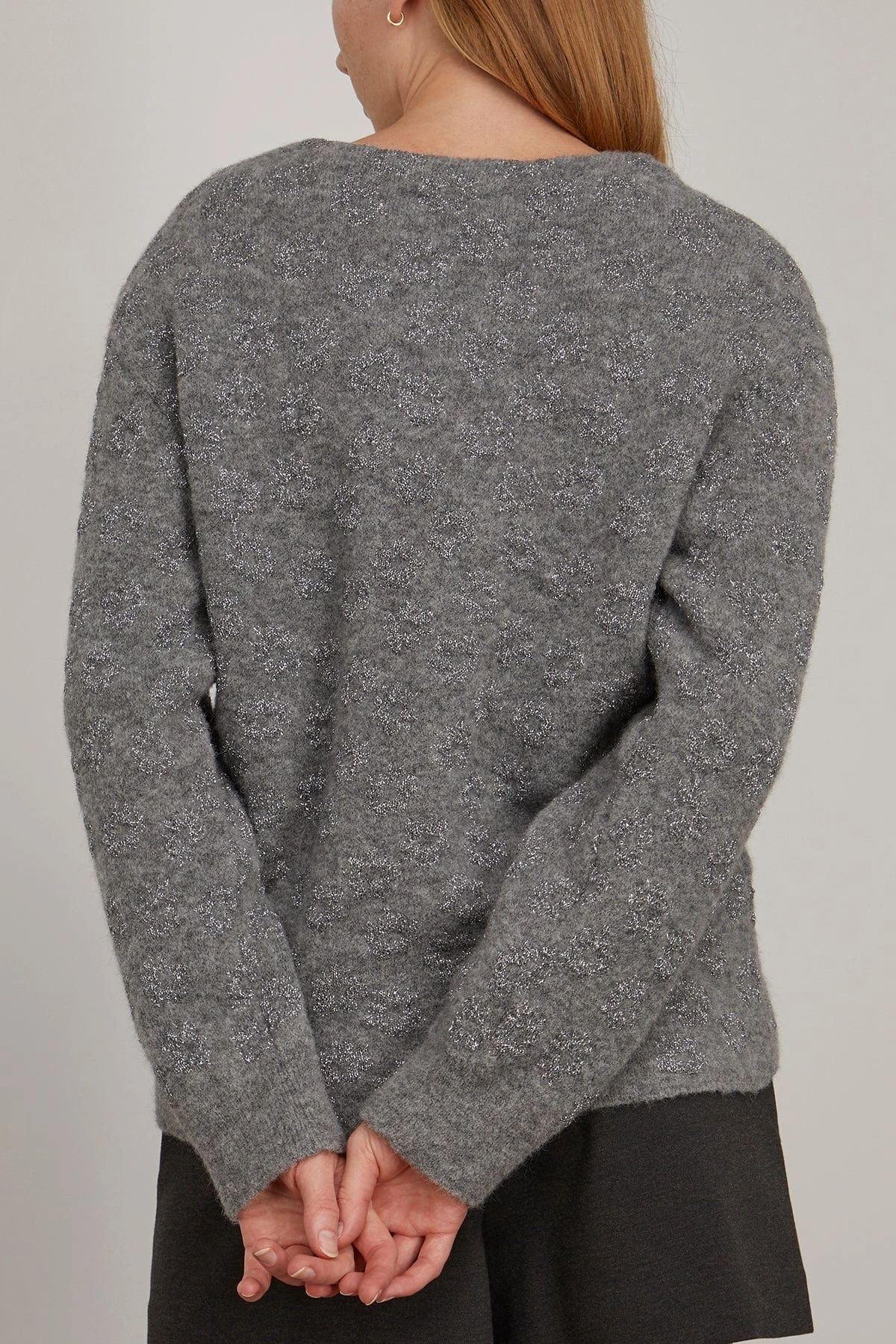 DOROTHEE SCHUMACHER Flower Sparkle Pullover In Calm Grey 6 DOROTHEE SCHUMACHER Flower Sparkle Pullover In Calm Grey - Image 4