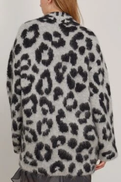 DOROTHEE SCHUMACHER Striking Leopard Coat In Black Grey Mix 9 DOROTHEE SCHUMACHER Striking Leopard Coat In Black Grey Mix -All Seasons Style dorothee StrikingLeopardCoatinBlackGreyMix 3