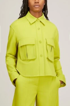 DOROTHEE SCHUMACHER Emotional Essence Jacket In Acid Green -All Seasons Style dorothee schumacher emotional essence jacket in acid green 2