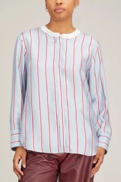 DOROTHEE SCHUMACHER Luxurious Blouse In Colorful Mix With Stripes -All Seasons Style dorothee schumacher luxurious blouse in colorful mix with stripes 2