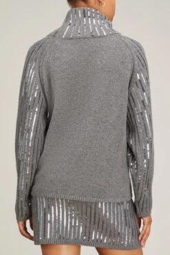 DOROTHEE SCHUMACHER Sequin Statement Pullover In True Grey -All Seasons Style dorothee schumacher sequin statement pullover in true grey 3