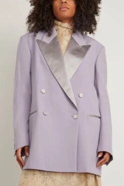 Dries Van Noten Bliss Tuxedo Jacket In Lilac -All Seasons Style dries BlissTuxedoJacketinLilac 2