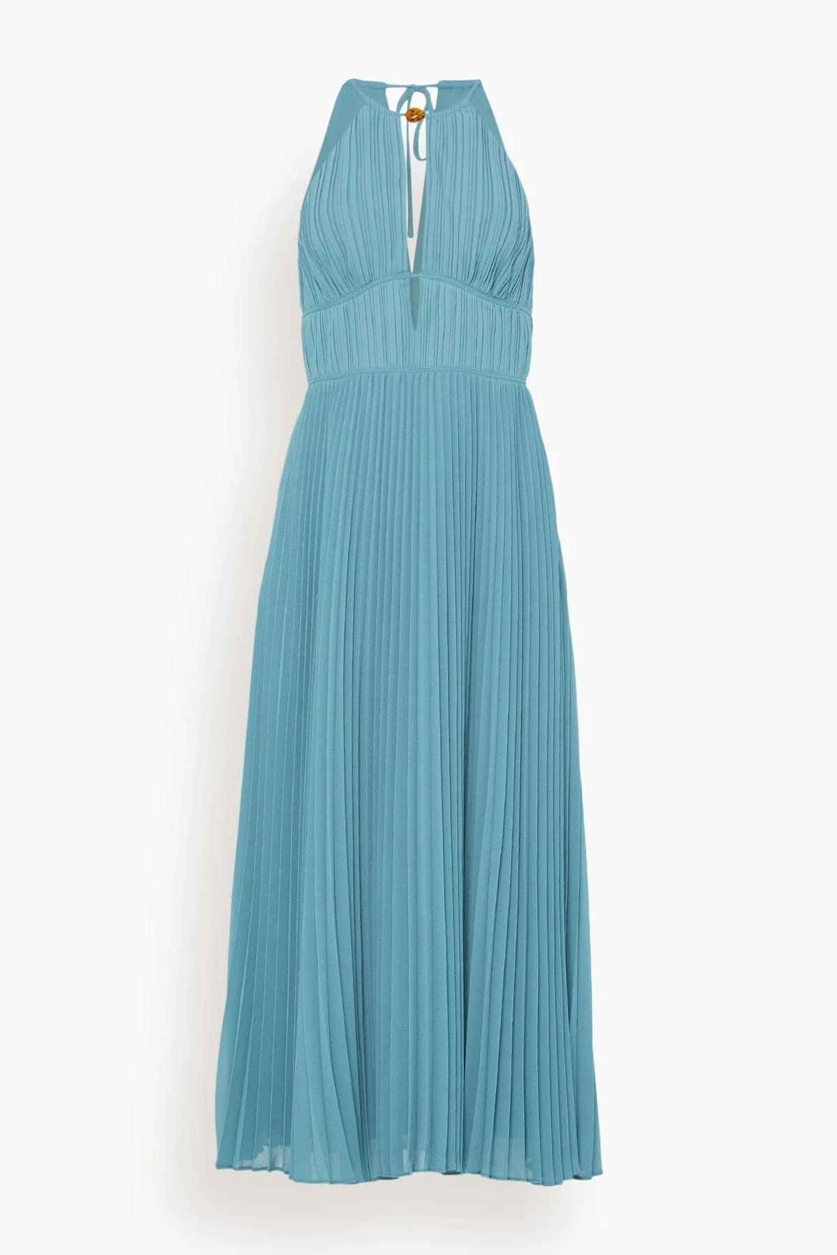 Carli Plisse Halter Midi Dress In Celeste Blue 3 Carli Plisse Halter Midi Dress In Celeste Blue