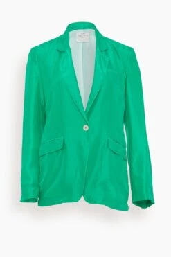 FORTE_FORTE Habotai Silk Jacket In Emerald