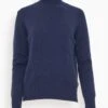 ALLUDE Mock Neck Sweater In Sapphire 2 ALLUDE Mock Neck Sweater In Sapphire -All Seasons Style e54c87807151d2237f668885b1a88bd9