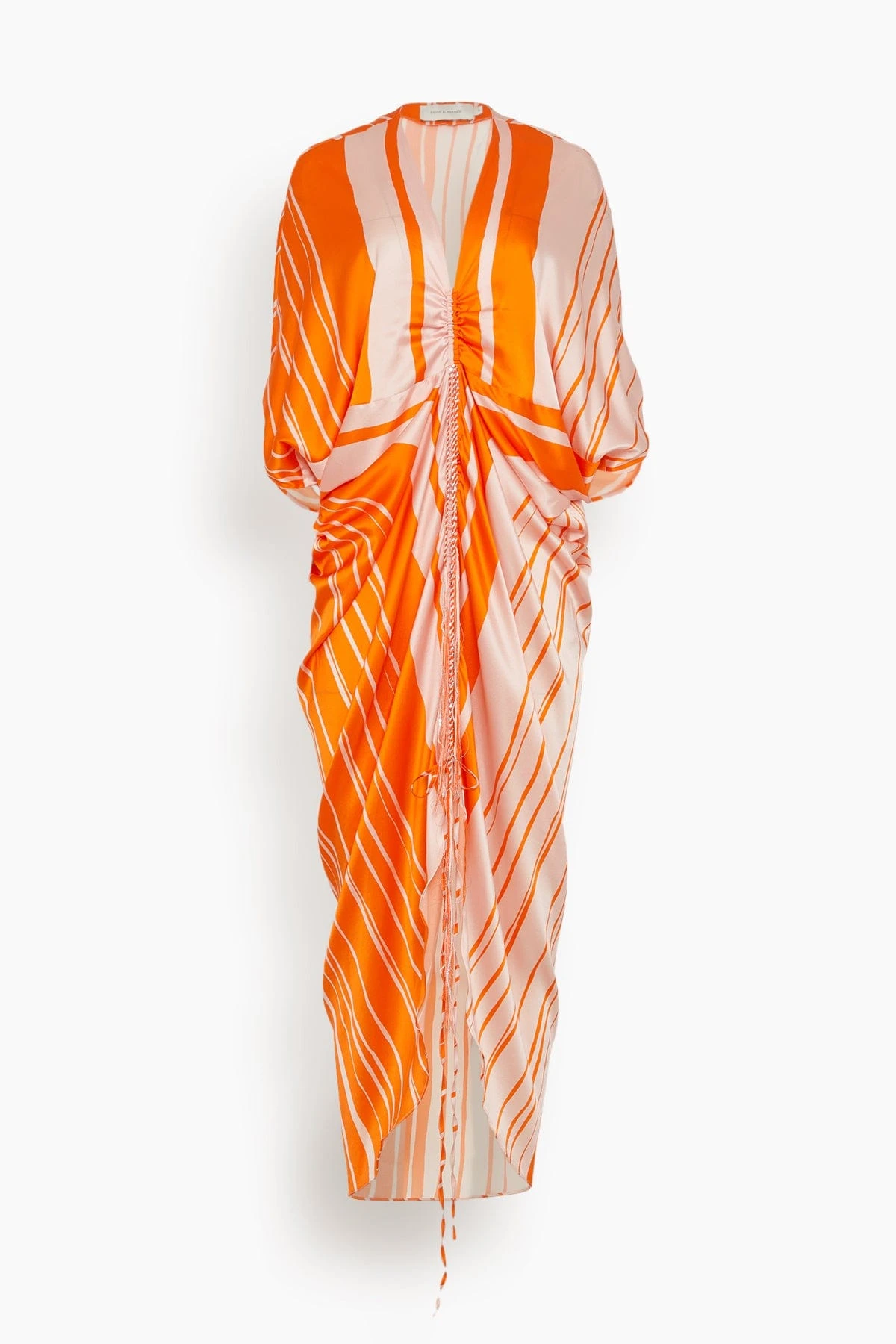 Cloister Dress In Orange Pink Stripes 3 Cloister Dress In Orange Pink Stripes