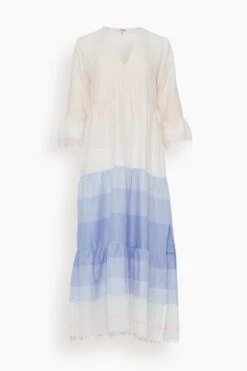 Jelba Long Flutter Dress In Sunrise Sky