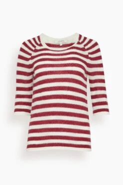 DOROTHEE SCHUMACHER Fresh Stripes Pullover In Red White Mix