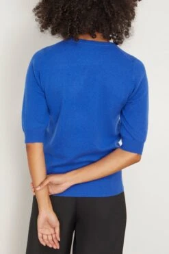 Well Sweater In Primary Blue 9 Well Sweater In Primary Blue -All Seasons Style extremecashmere WellSweaterinPrimaryBlue 3
