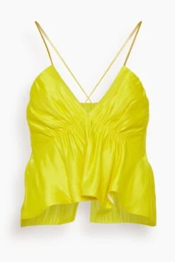 DOROTHEE SCHUMACHER Shiny Statement Top In Bright Yellow
