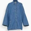 Toteme Denim Overshirt Jacket In Soft Blue 1 Toteme Denim Overshirt Jacket In Soft Blue -All Seasons Style f5325317a6bcd9abcd1f7089ddc805f2