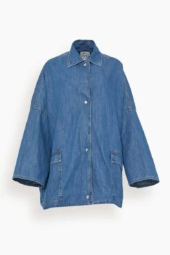 Toteme Denim Overshirt Jacket In Soft Blue
