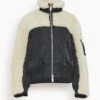 Sacai Faux Shearling X Nylon Twill Mix Blouson In Black X Ecru 1 Sacai Faux Shearling X Nylon Twill Mix Blouson In Black X Ecru -All Seasons Style fc73920a00ab25464923dfede9efe840