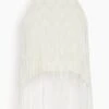 PROENZA SCHOULER Graphic Beaded Fringe Embroidered Top In White Multi