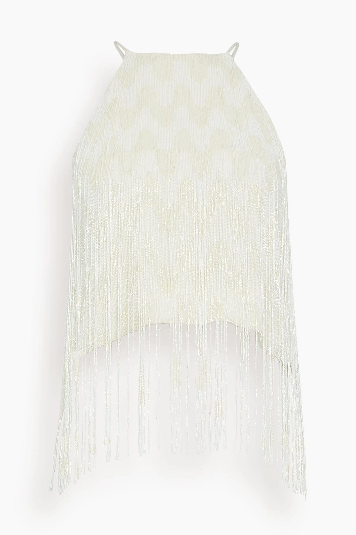 PROENZA SCHOULER Graphic Beaded Fringe Embroidered Top In White Multi 3 PROENZA SCHOULER Graphic Beaded Fringe Embroidered Top In White Multi