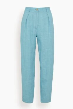 FORTE_FORTE Chic Linen Canvas High Waist Pants In Crystal